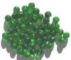 50 8mm Kelly Green Crackle Glass Beads